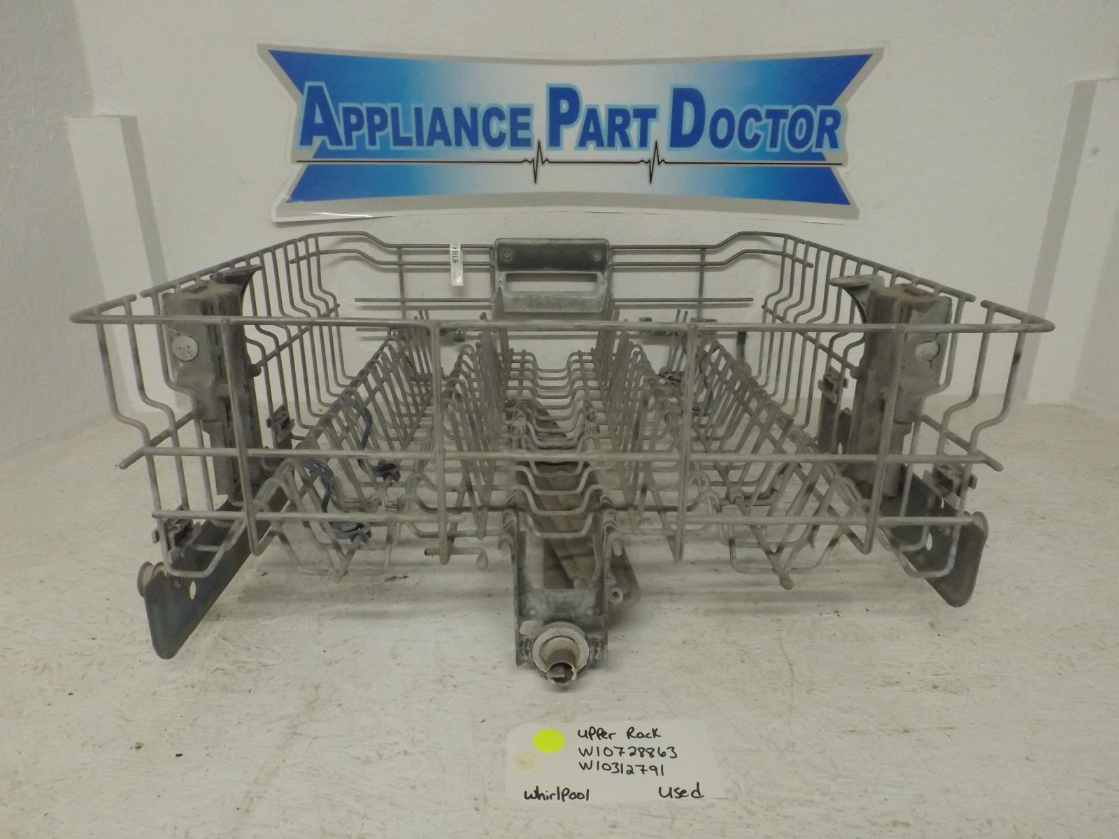 Whirlpool Dishwasher W10728863 W10312791 Upper Rack Used Whirlpool Dishwasher W10728863 W10312791 Upper Rack Used